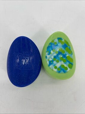 Y2K Pringles Blue Flake/Green -Lime Green Chip Containers Set Of Two